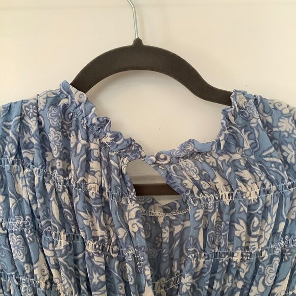 Free People Merrie Mix tunic small blue pink boho - Picture 9 of 12